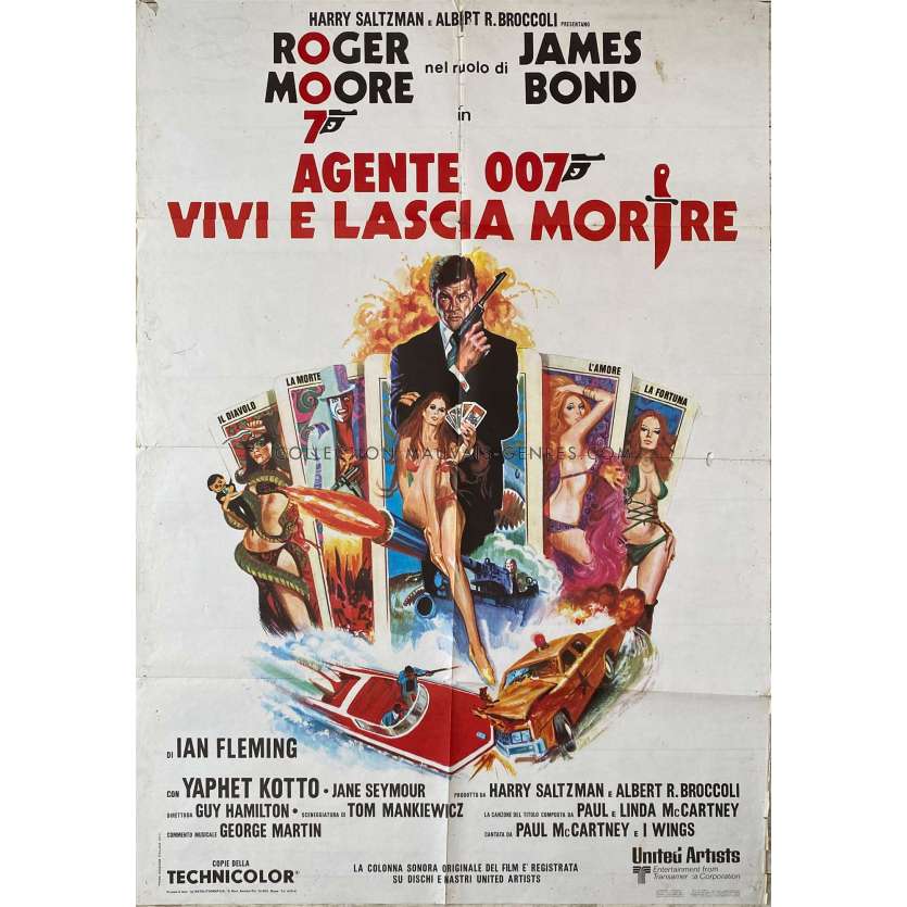 VIVRE ET LAISSER MOURIR Affiche de film- 100x140 cm. - 1973 - Roger Moore, James Bond