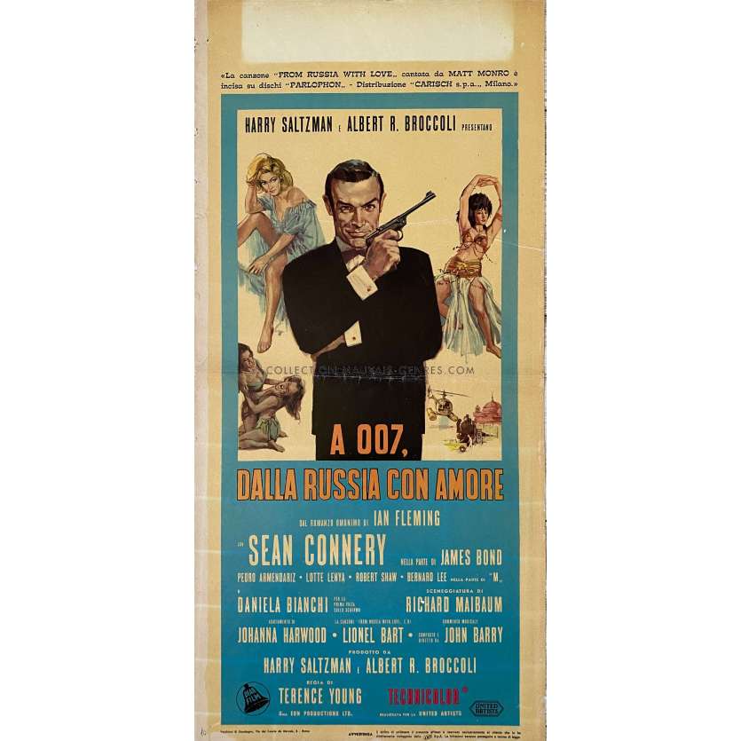 BONS BAISERS DE RUSSIE Affiche de film- 33x71 cm. - 1964 - Sean Connery, Terence Young