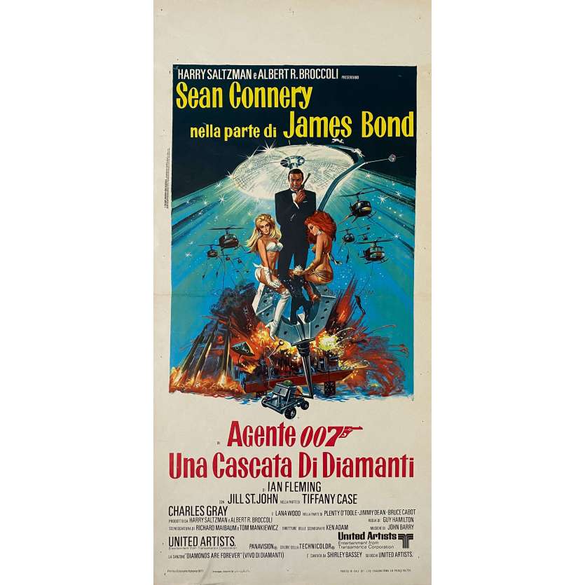 DIAMONDS ARE FOREVER Movie Poster- 13x28 in. - 1971 - James Bond, Sean Connery