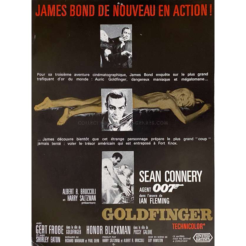 GOLDFINGER Synopsis- 21x30 cm. - 1964 - Sean Connery, Guy Hamilton