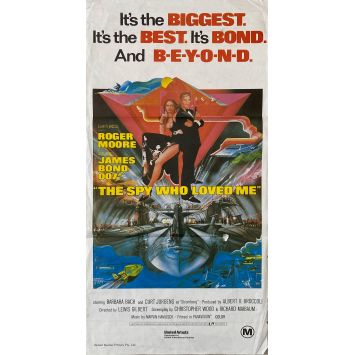 THE SPY WHO LOVED ME Movie Poster- 13x30 in. - 1977/R1980 - Lewis Gilbert, Roger Moore