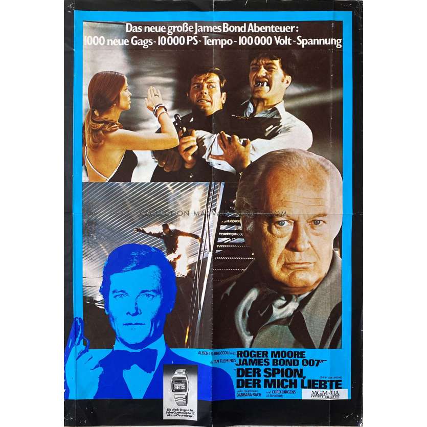 THE SPY WHO LOVED ME Movie Poster- 23x33 in. - 1977 - Lewis Gilbert, Roger Moore