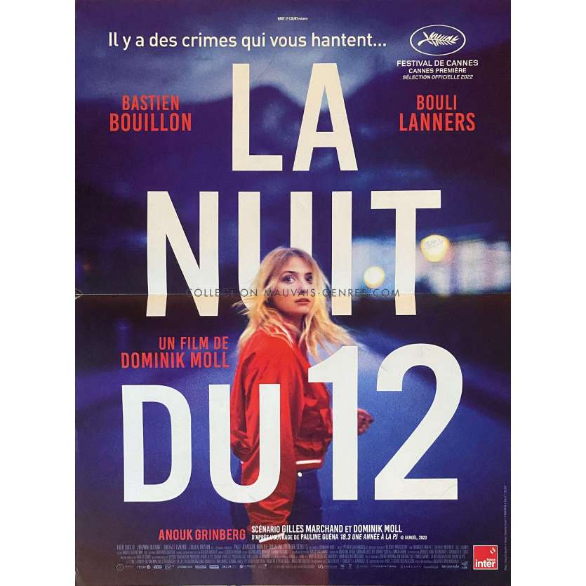 THE NIGHT OF THE 12TH Movie Poster- 15x21 in. - 2022 - Dominik Moll, Bouli Lanners