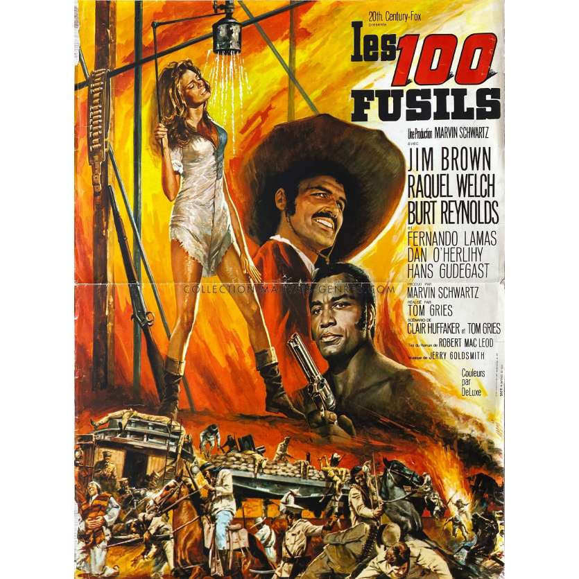 100 RIFLES Movie Poster- 15x21 in. - 1969 - Tom Gries, Jim Brown, Raquel Welch