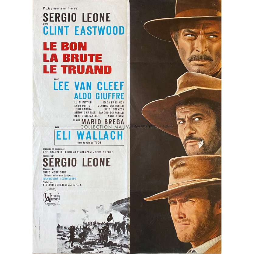 LE BON LA BRUTE ET LE TRUAND Affiche de film- 60x80 cm. - 1966/R1970 - Clint Eastwood, Sergio Leone