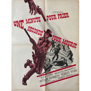 UNE MINUTE POUR PRIER, UNE SECONDE POUR MOURIR Affiche de film- 60x80 cm. - 1967 - Alex Cord, Franco Giraldi