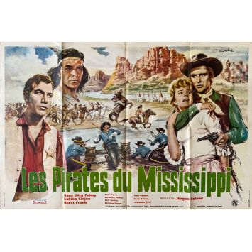 DIE FLUSSPIRATEN VOM MISSISSIPPI Movie Poster- 32x47 in. - 1963 - Jürgen Roland, Hansjörg Felmy