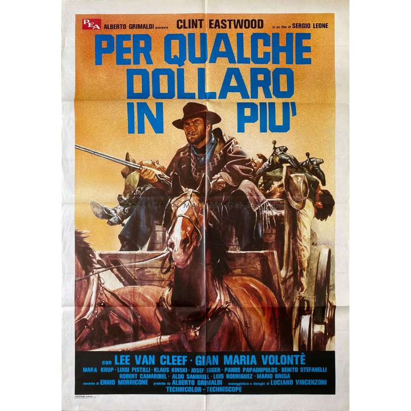 FOR A FEW DOLLARS MORE Movie Poster- 39x55 in. - 1965 - Sergio Leone, Clint Eastwood