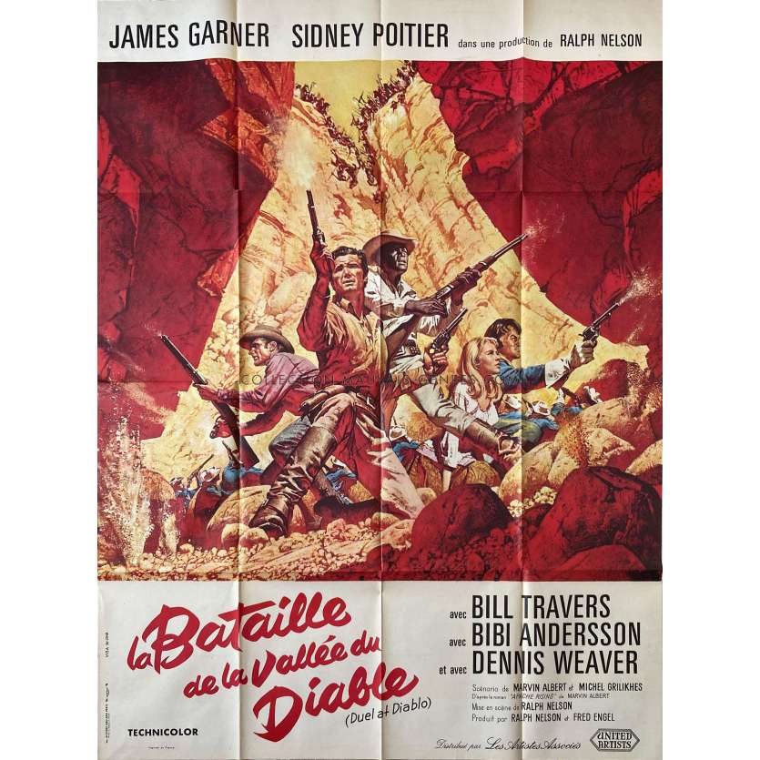 LA BATAILLE DE LA VALLEE DU DIABLE Affiche de film- 120x160 cm. - 1966 - James Garner, Ralph Nelson