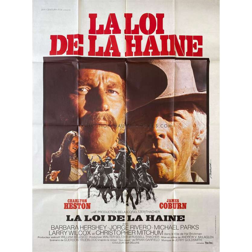 LA LOI DE LA HAINE Affiche de film- 120x160 cm. - 1976 - Charlton Heston, Andrew V. McLaglen