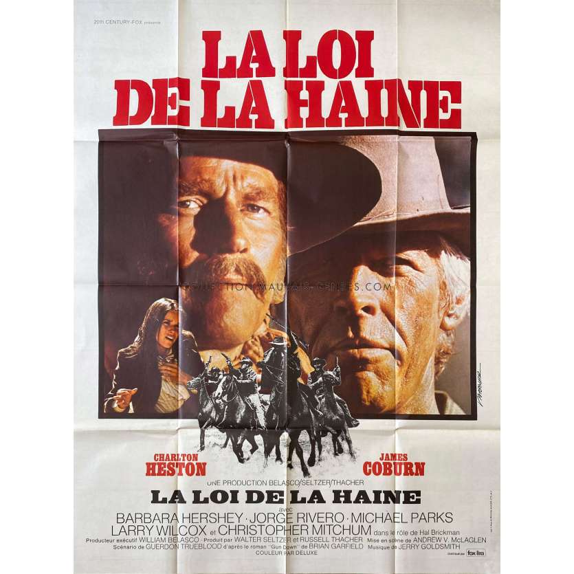 THE LAST HARD MEN Movie Poster- 47x63 in. - 1976 - Andrew V. McLaglen, Charlton Heston