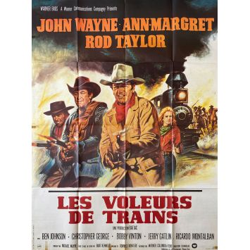 LES VOLEURS DE TRAIN Affiche de film- 120x160 cm. - 1973 - John Wayne, Burt Kennedy