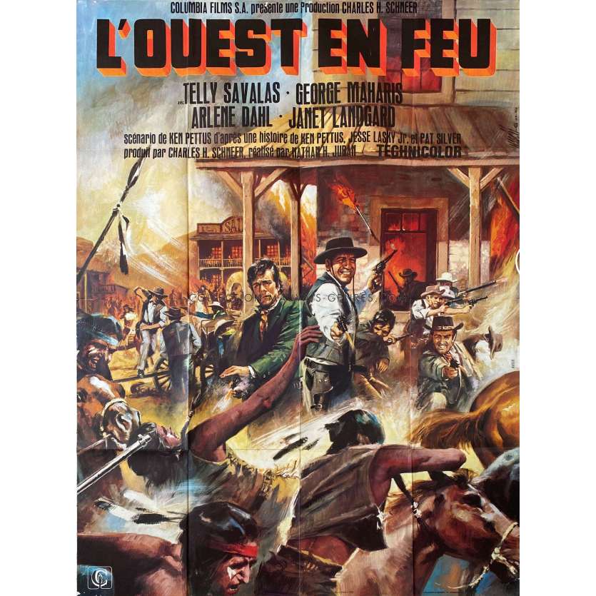 L'OUEST EN FEU Affiche de film- 120x160 cm. - 1969 - Telly Savalas, Nathan Juran