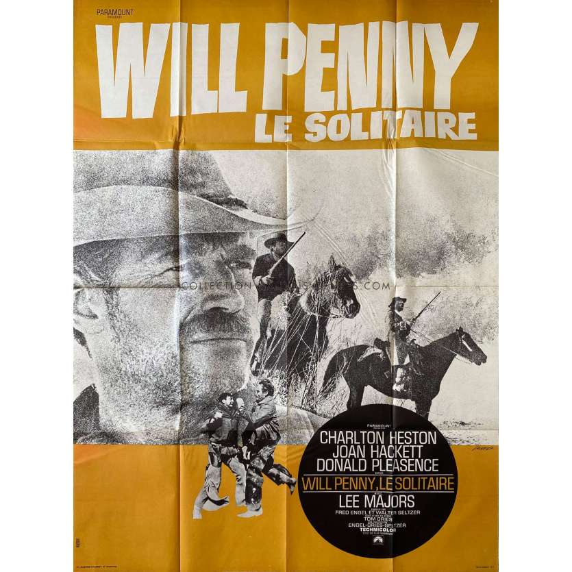 WILL PENNY Movie Poster- 47x63 in. - 1967 - Tom Gries, Charlton Heston