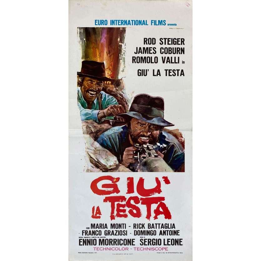 DUCK YOU SUCKER A FISTFUL OF DYNAMITE Italian Movie Poster 13x28 DUCK YOU SUCKER A FISTFUL OF DYNAMITE Italian Movie Poster 13x28