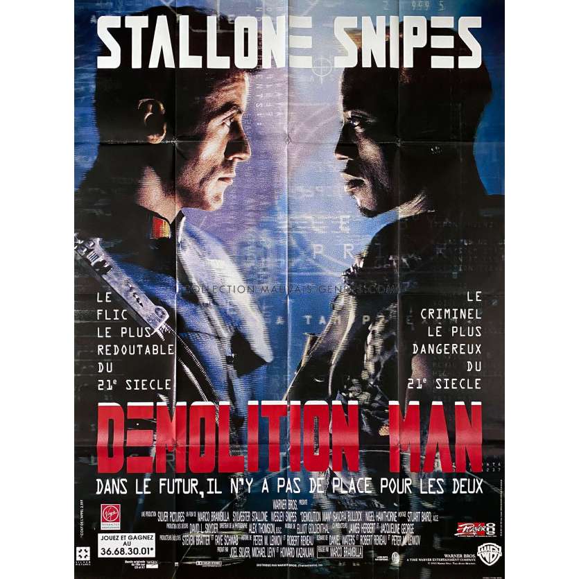 DEMOLITION MAN Movie Poster- 47x63 in. - 1993 - Marco Brambilla, Sylvester Stallone