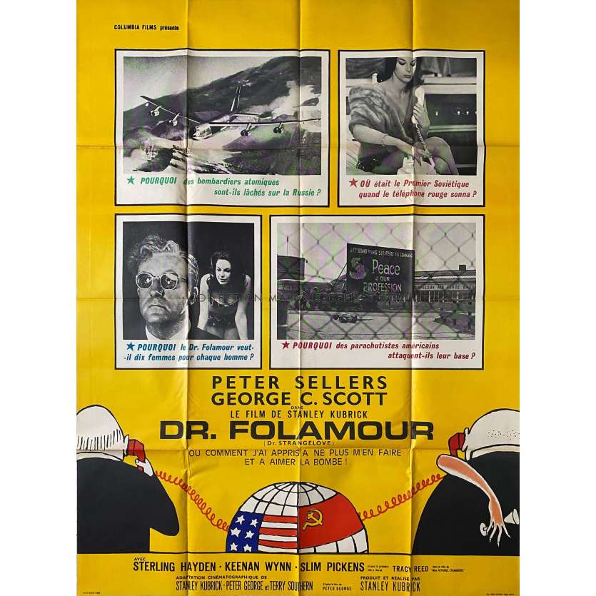 DOCTEUR FOLAMOUR Affiche de film- 120x160 cm. - 1964 - Peter Sellers, Stanley Kubrick