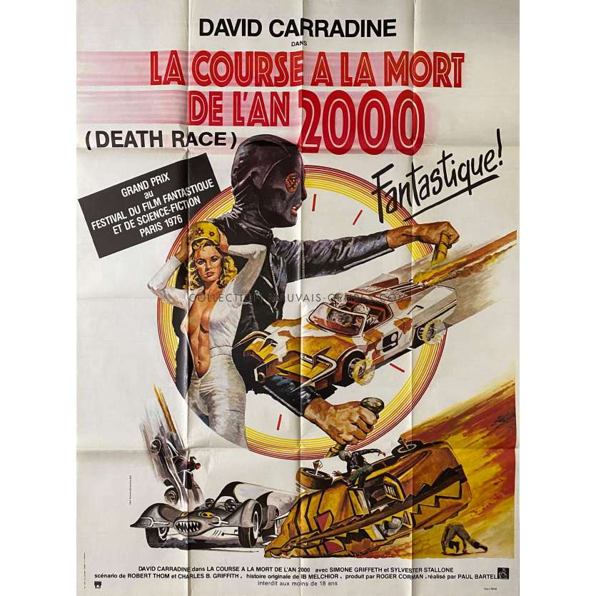 DEATH RACE 2000 Movie Poster- 47x63 in. - 1975 - David Carradine, Sylvester Stallone
