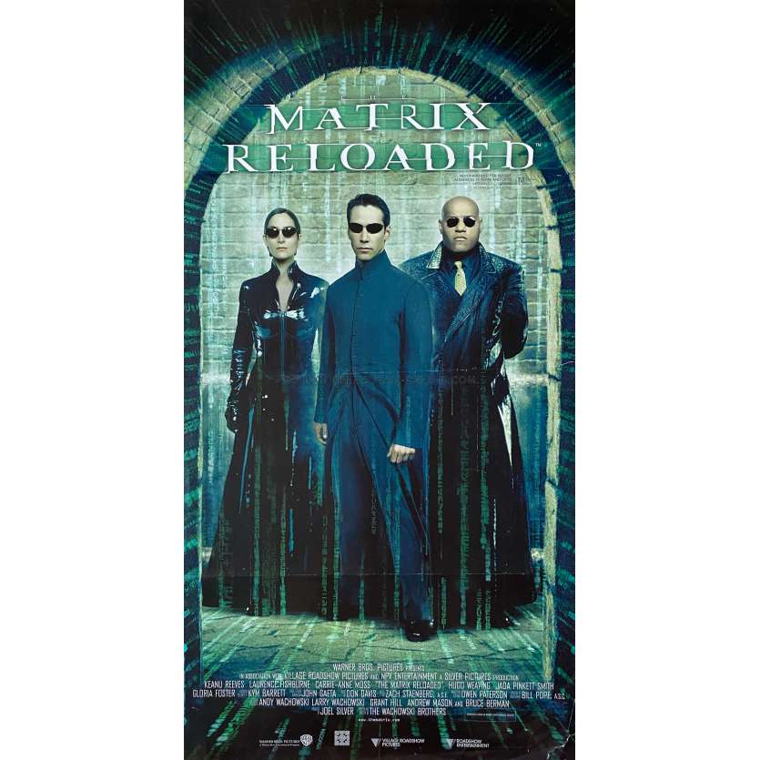 MATRIX RELOADED Movie Poster- 13x30 in. - 2003 - Wachowski Bros, Keanu Reeves