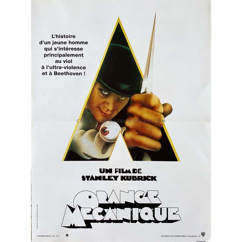 CLOCKWORK ORANGE Movie Poster- 15x21 in. - 1971/R1990 - Stanley Kubrick, Malcom McDowell