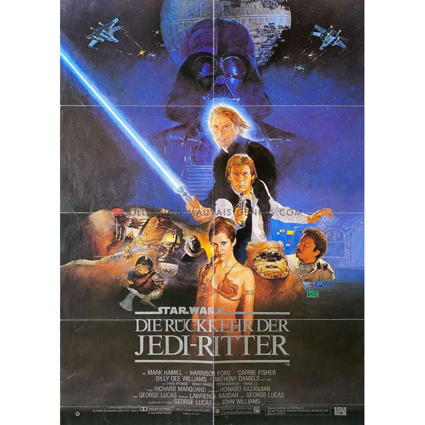 STAR WARS - LE RETOUR DU JEDI Affiche de film- 59x84 cm. - 1983 - Harrison Ford, Richard Marquand