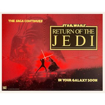 STAR WARS - LE RETOUR DU JEDI Affiche de film entoilée Teaser - 76x102 cm. - 1983 - Harrison Ford, Richard Marquand STAR WARS - LE RETOUR DU JEDI Affiche de film entoilée Teaser - 76x102 cm. - 1983 - Harrison Ford, Richard Marquand
