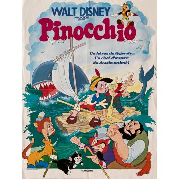 PINOCCHIO Affiche de film- 40x54 cm. - 1940/R1970 - Mel Blanc, Disney