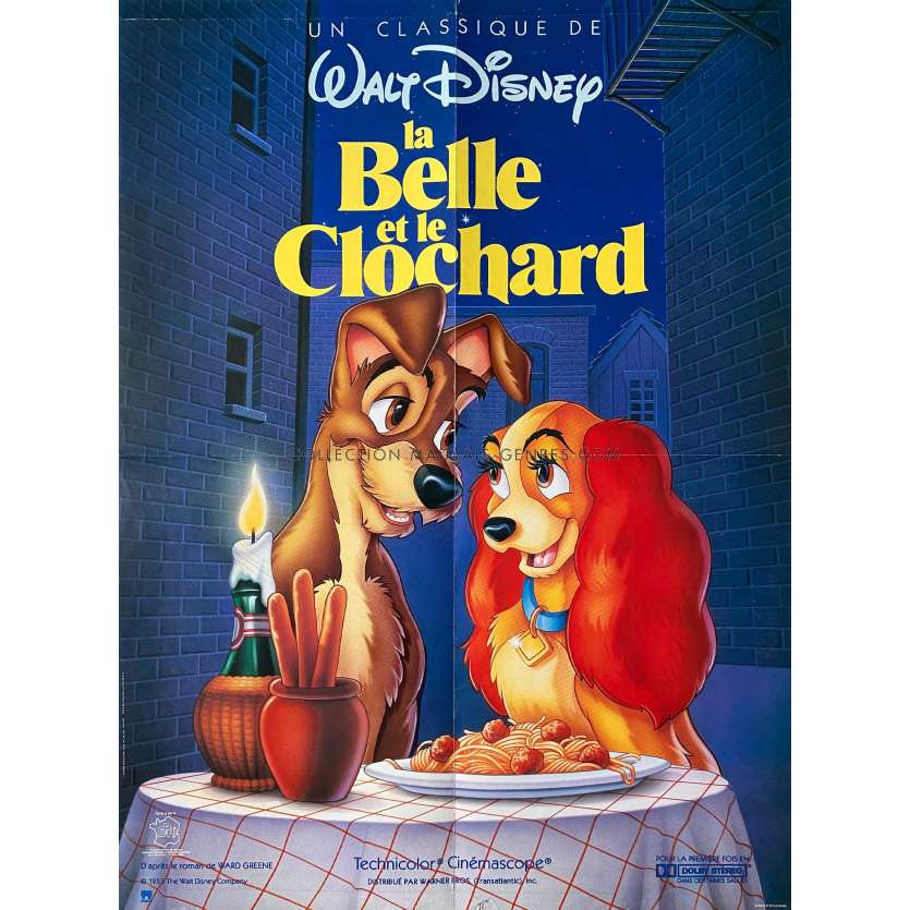 LA BELLE ET LE CLOCHARD Affiche de film- 60x80 cm. - 1955/R1980 - Peggy Lee, Walt Disney