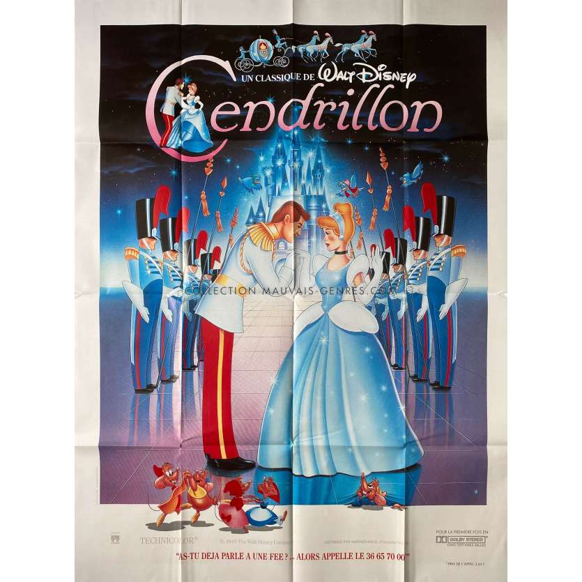 CENDRILLON Affiche de film- 120x160 cm. - 1950/R1980 - Ilien Woods, Walt Disney