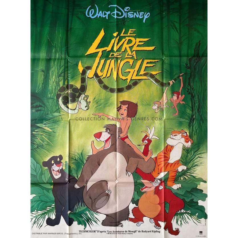 THE JUNGLE BOOK Movie Poster- 47x63 in. - 1967/R1980 - Walt Disney, Louis Prima