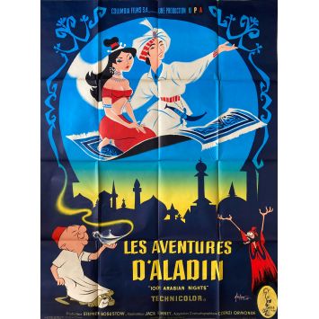LES AVENTURES D'ALADIN Affiche de film Litho - 120x160 cm. - 1959 - Mister Magoo, Jack Kinney