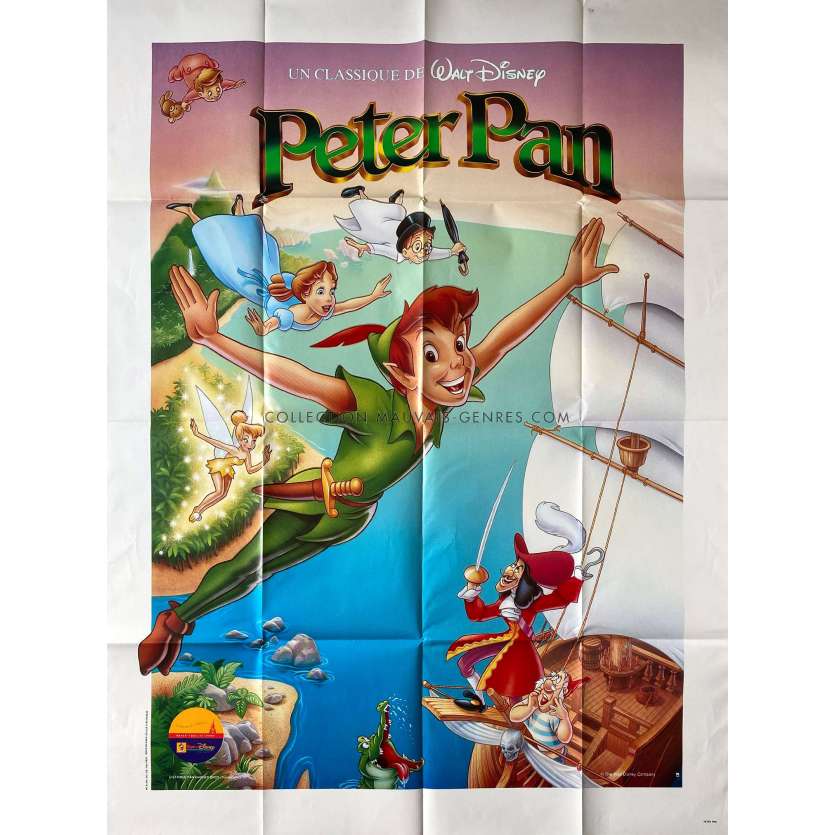 PETER PAN Affiche de film- 120x160 cm. - 1953/R1990 - Bobby Driscoll, Walt Disney