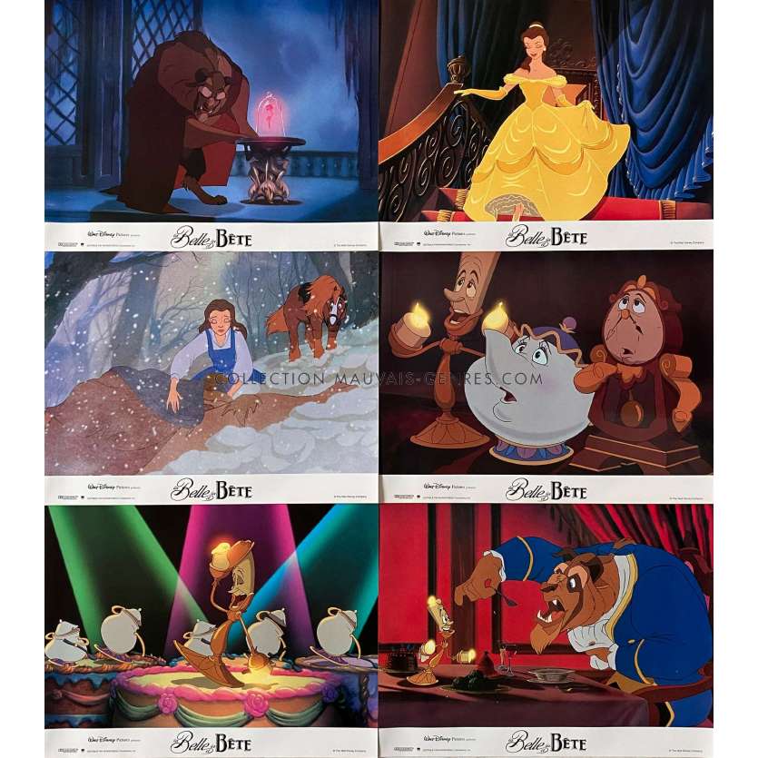BEAUTY AND THE BEAST Lobby Cards Set 2 - x6 - 12x15 in. - 1991 - Walt Disney, Paige O'Hara