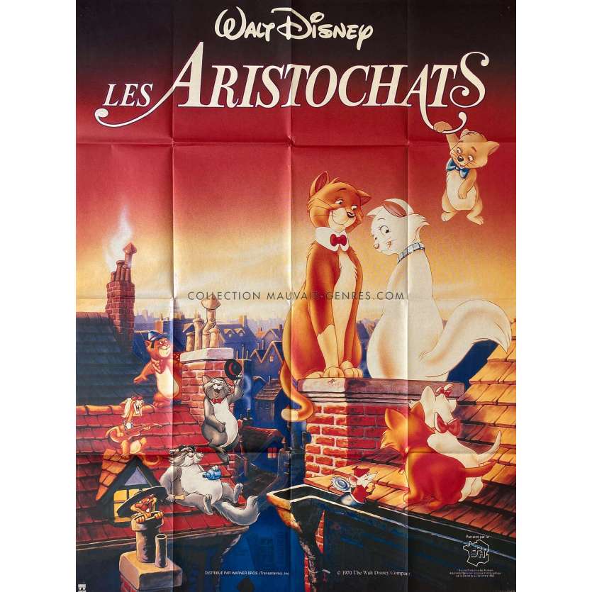 LES ARISTOCHATS Affiche de film- 120x160 cm. - 1970/R1990 - Phil Harris, Walt Disney