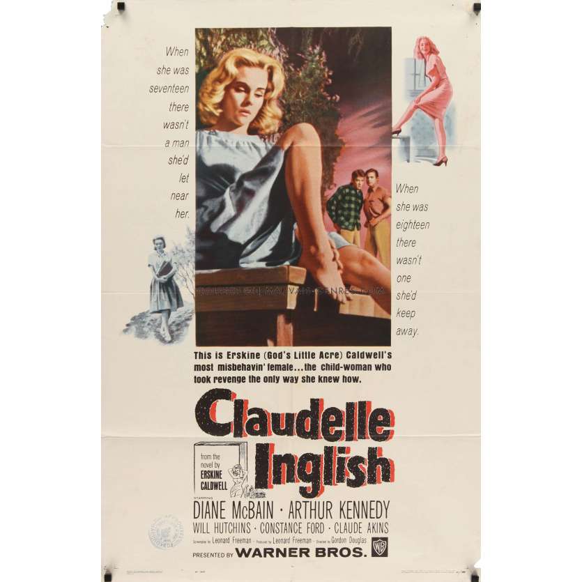 CLAUDELLE INGLISH Affiche de film 69x104- 1961 - Erskine Caldwell