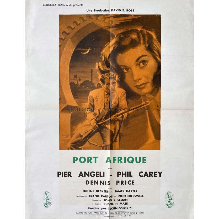 PORT AFRIQUE Affiche de film- 50x70 cm. - 1956 - Pier Angeli, Rudolph Maté