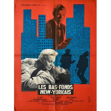 LES BAS-FONDS NEW-YORKAIS Affiche de film- 60x80 cm. - 1961 - Cliff Robertson, Dolores Dorn, Samuel Fuller