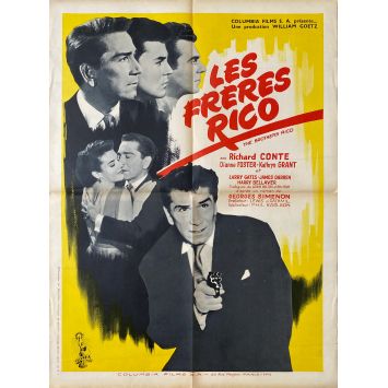 LES FRERES RICO Affiche de film- 60x80 cm. - 1957 - Richard Conte, Dianne Foster, Phil Karlson