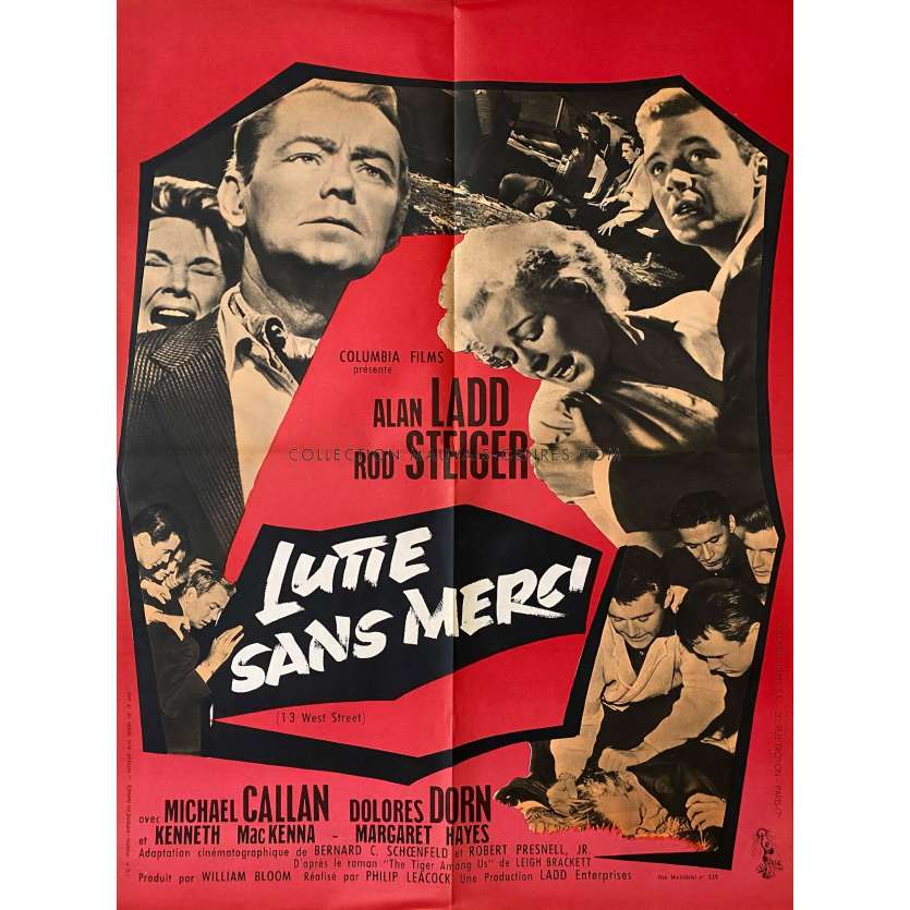 LUTTE SANS MERCI Affiche de film- 60x80 cm. - 1962 - Alan Ladd, Rod Steiger, Philip Leacock