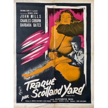 TRAQUE PAR SCOTLAND YARD Affiche de film- 60x80 cm. - 1957 - John Mills , John Guillermin