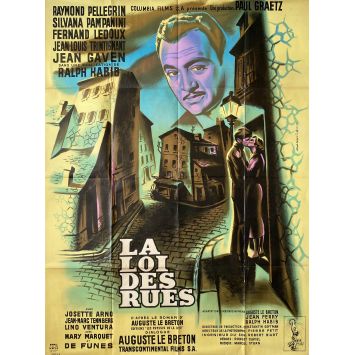 LA LOI DES RUES Affiche de film- 120x160 cm. - 1956 - Raymond Pellegrin, Ralph Habib