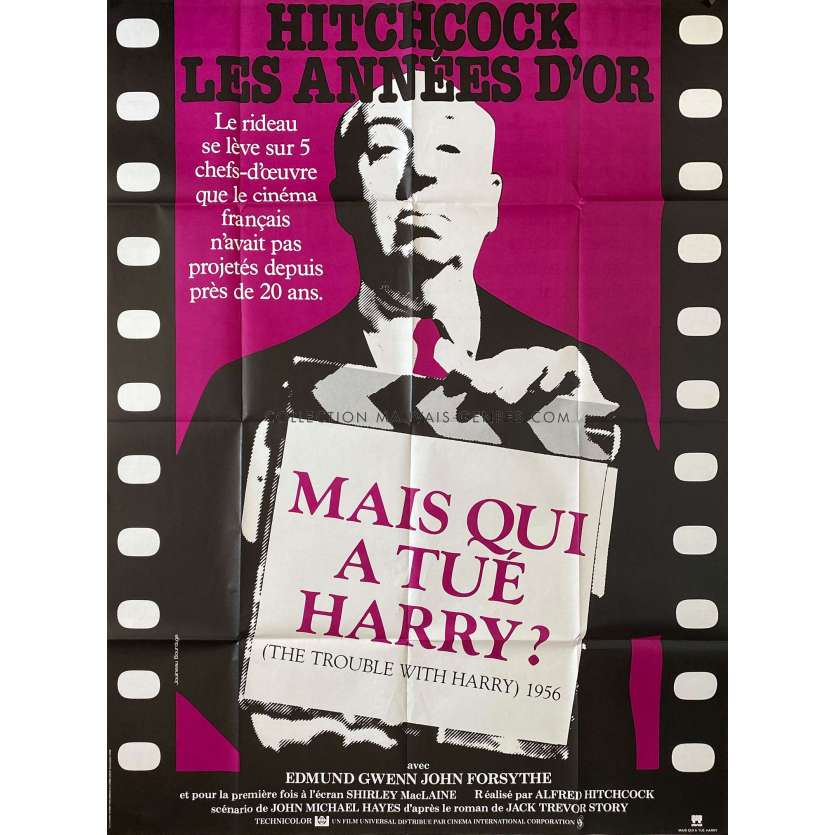 MAIS QUI A TUE HARRY Affiche de film- 120x160 cm. - 1955/R1984 - Shirley MacLaine, Alfred Hitchcock