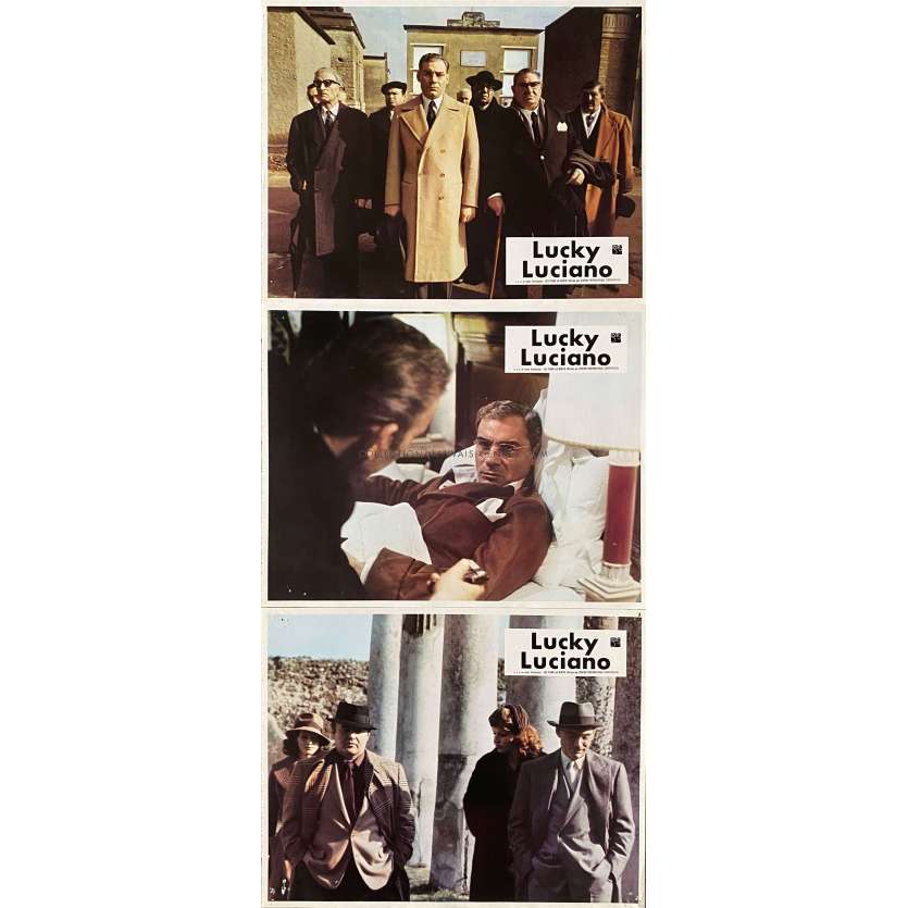 LUCKY LUCIANO Photos de film x3 - 21x30 cm. - 1973 - Gian Maria Volontè, Francesco Rosi