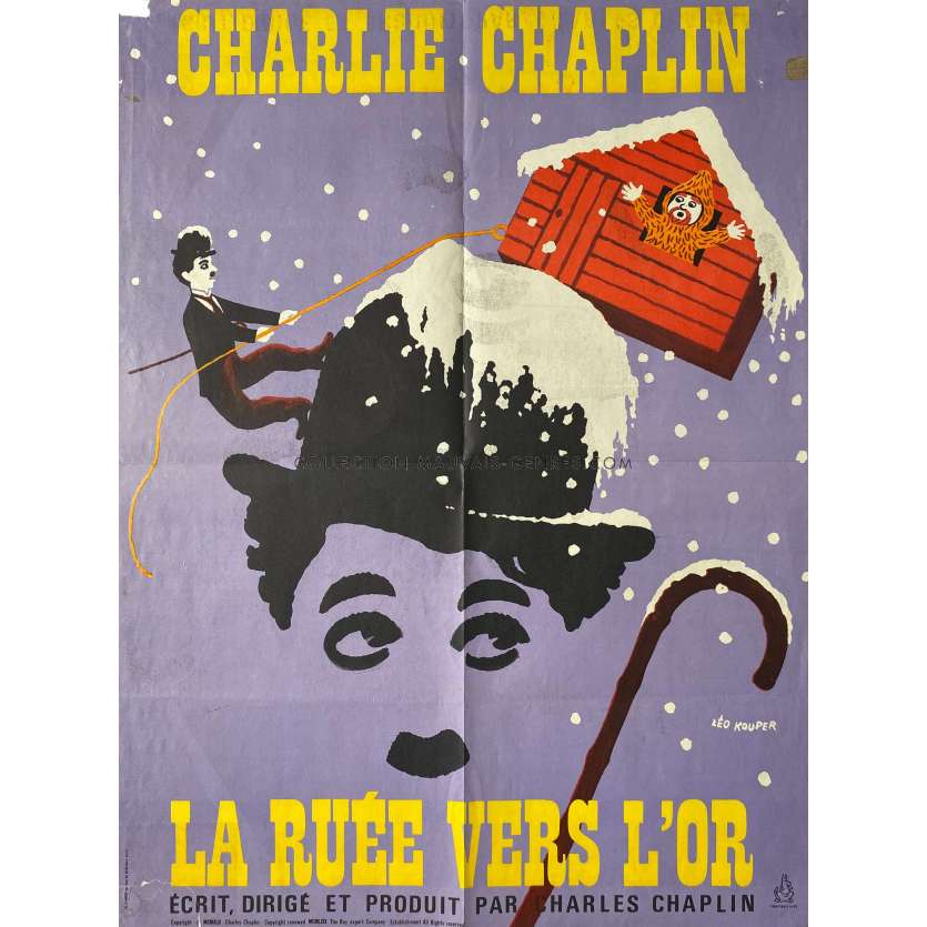 LA RUEE VERS L'OR Affiche de film- 60x80 cm. - 1925 - Mack Swain, Charles Chaplin