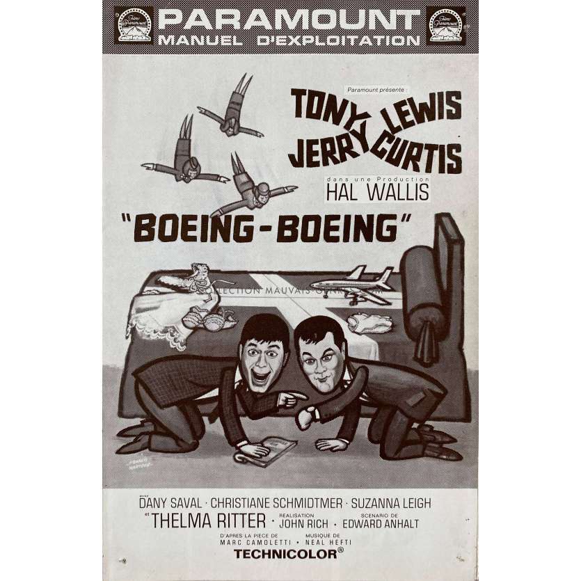 BOEING BOEING Dossier de presse 4p - 21x30 cm. - 1965 - Tony Curtis, Jerry Lewis, John Rich