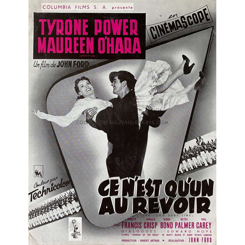 CE N'EST QU'UN AU REVOIR Synopsis 2p - 21x30 cm. - 1955 - Tyrone Power, Maureen O'Hara, John Ford