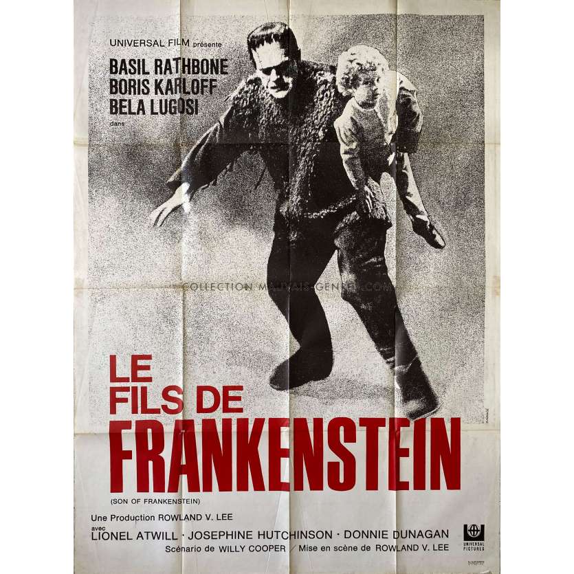 SON OF FRANKENSTEIN Movie Poster- 47x63 in. - 1939 - Rowland V. Lee, Boris Karloff, Bela Lugosi