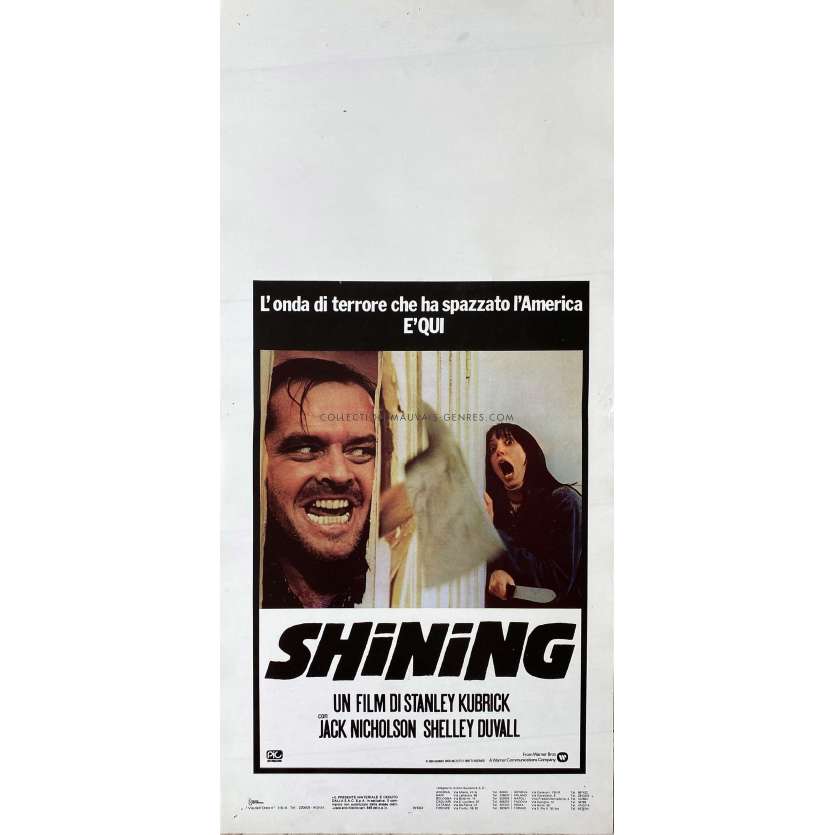 SHINING Affiche de film- 33x71 cm. - 1980 - Jack Nicholson, Stanley Kubrick