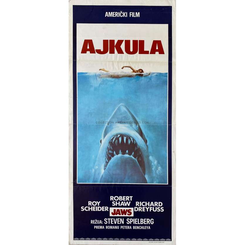 LES DENTS DE LA MER Affiche de film- 34x82 cm. - 1975 - Roy Sheider, Steven Spielberg