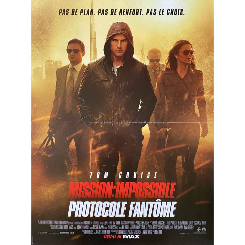 MISSION: IMPOSSIBLE - GHOST PROTOCOL Movie Poster- 15x21 in. - 2011 - Brad Bird, Tom Cruise